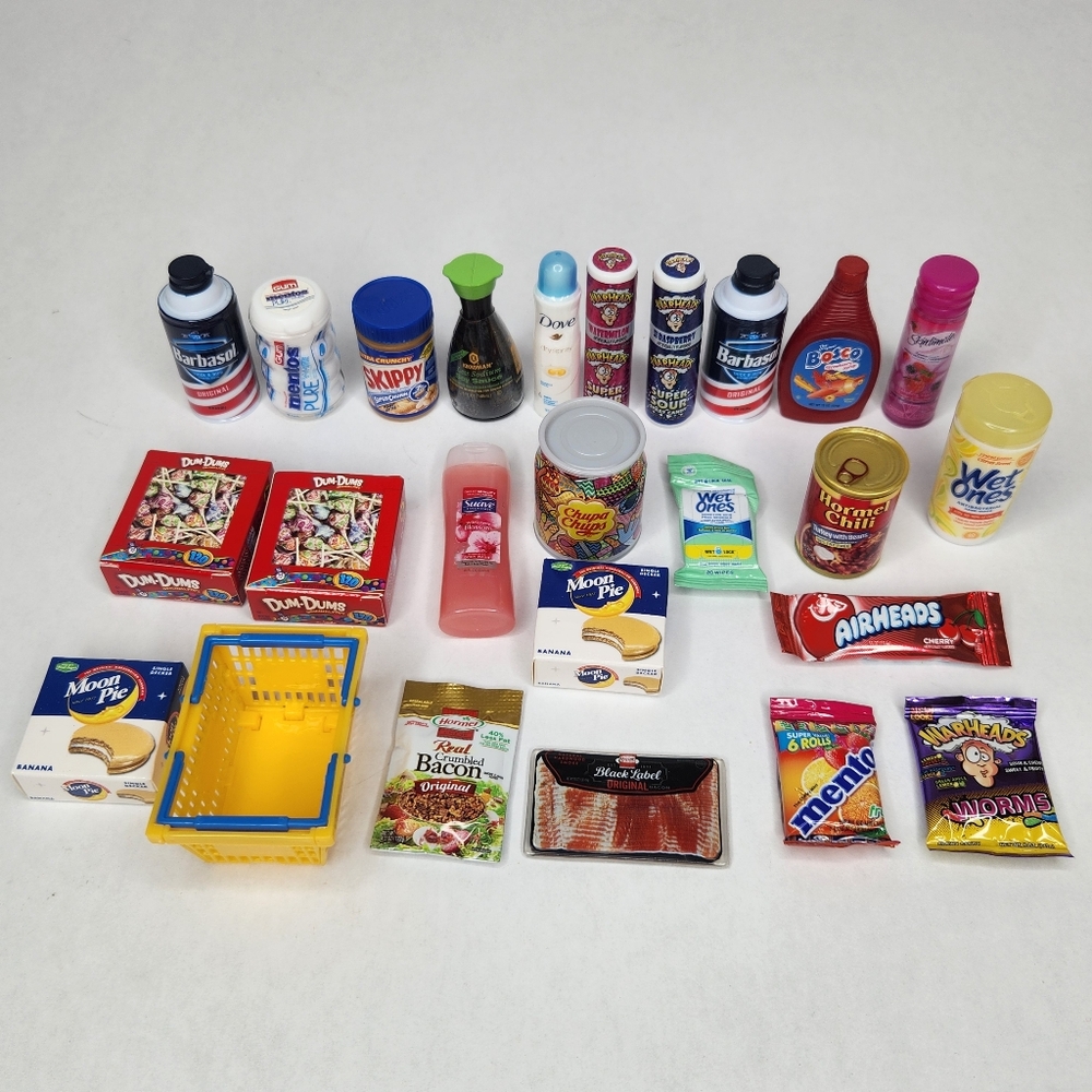 Mini Brands Lot of 25 Dollhouse Miniatures Food Accessories